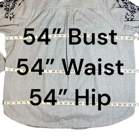 Westport 1962 Embroidered Striped Button Down Blouse Sz 3X - Picture 9 of 12